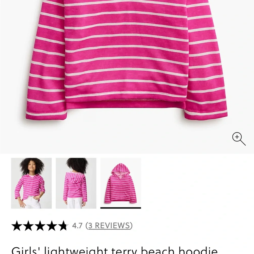 Crewcuts Pink and White Striped Hoodie, NWT, Size 6-7/Small - Picture 9 of 12